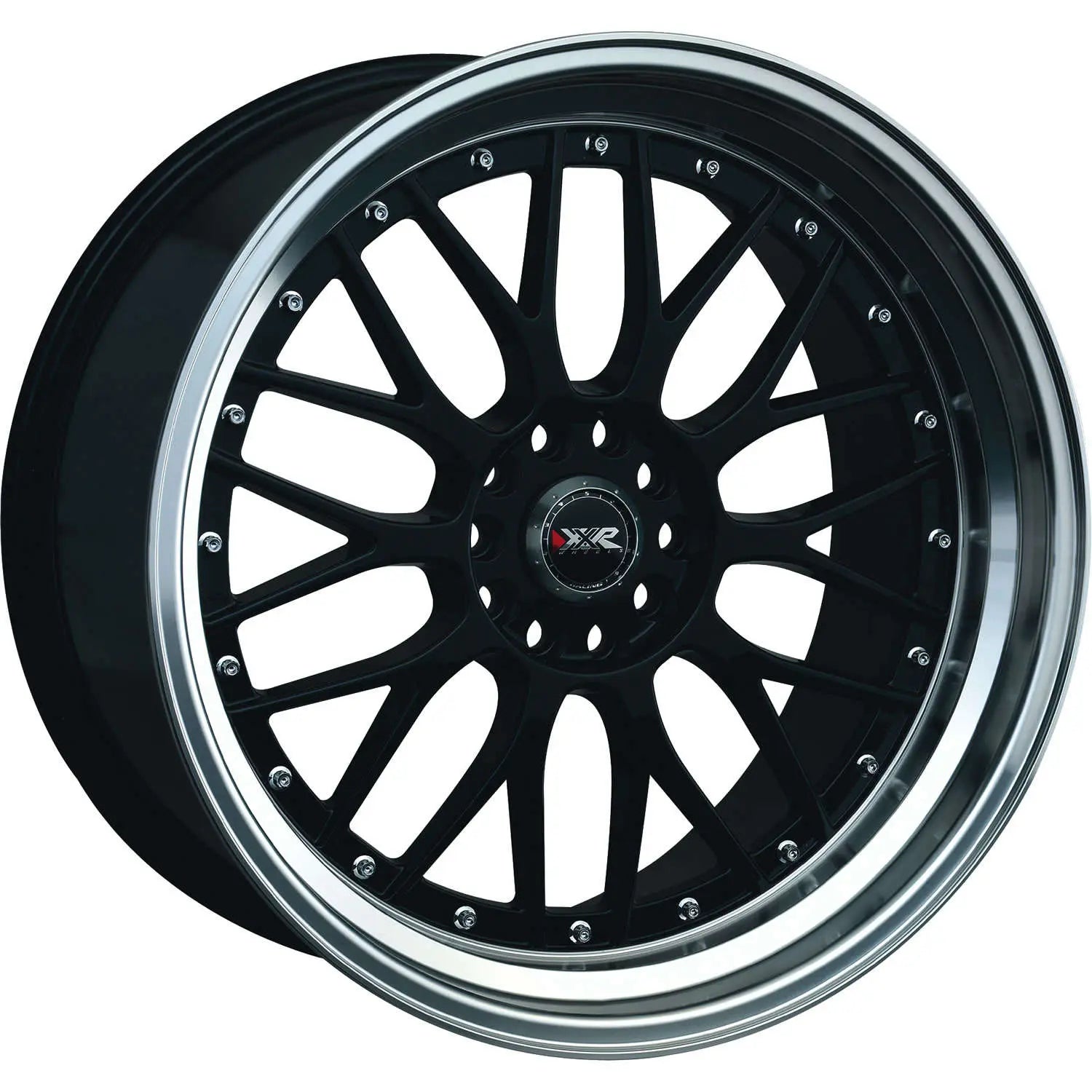 XXR 521 "Bolt-On Color" 5x100/114.3 17x7" +38mm Offset Black ML Wheels w/ Chrome Rivets