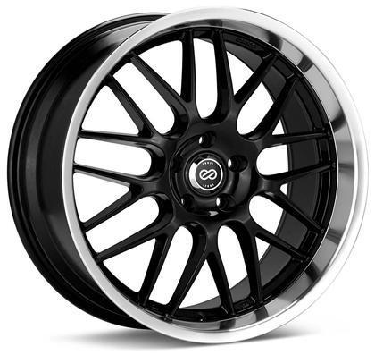 Lusso 20 x 8.5 40mm Offset 5x120 72.6 Bore Black w/ Machined Lip Wheel by Enkei