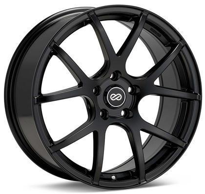 M52 18x8 40mm Inset 5x114.3 Bolt Pattern 72.6mm Bore Dia Matte Black Wheel by Enkei