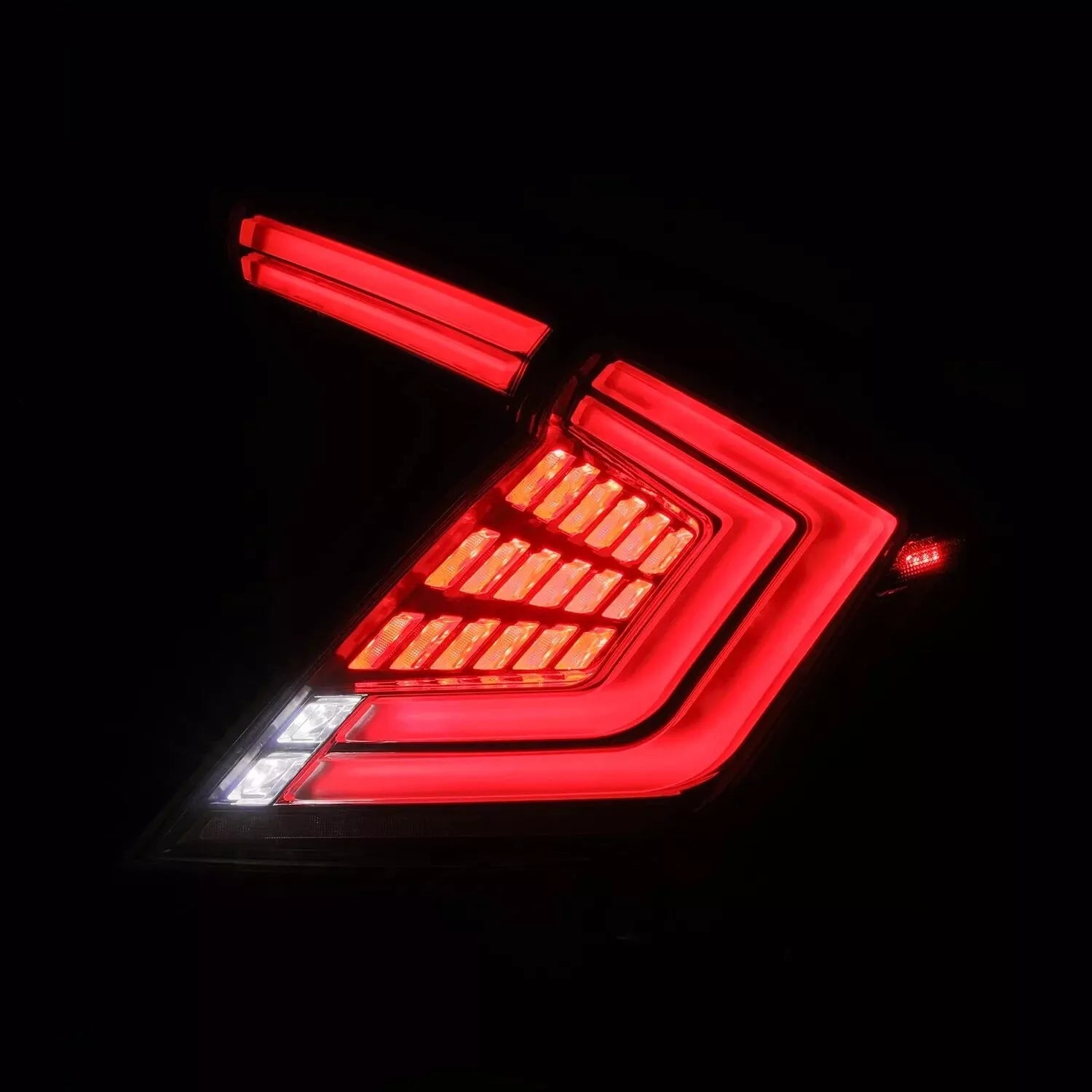 Black Prismatic Led Tail Lights Honda Civic Hatchback 2016-2021 & Type R