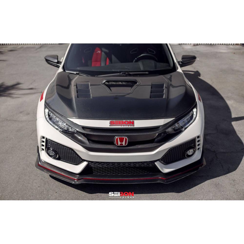 Seibon TS-Style Carbon Fiber Hood - 2017-2021 Honda Civic Type-R