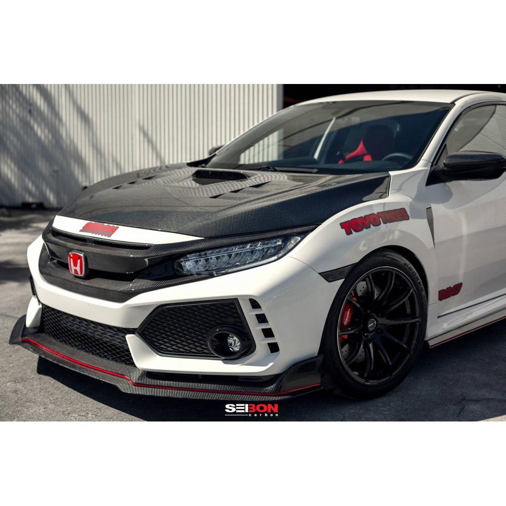 Seibon TS-Style Carbon Fiber Hood - 2017-2021 Honda Civic Type-R